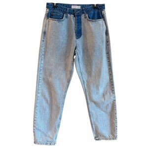 Topshop Topman Relaxed Fit Two-Tone Light Wash Streetwear Straight Jeans 32x32